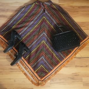Vintage 70s Poncho Cape  L
